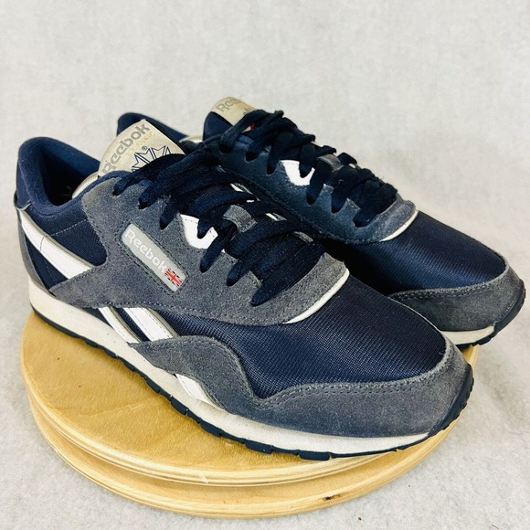 Size 9.5 - Reebok Classic Nylon Trainers Blue Navy Shoes Women’s - Picture 3 of 7
